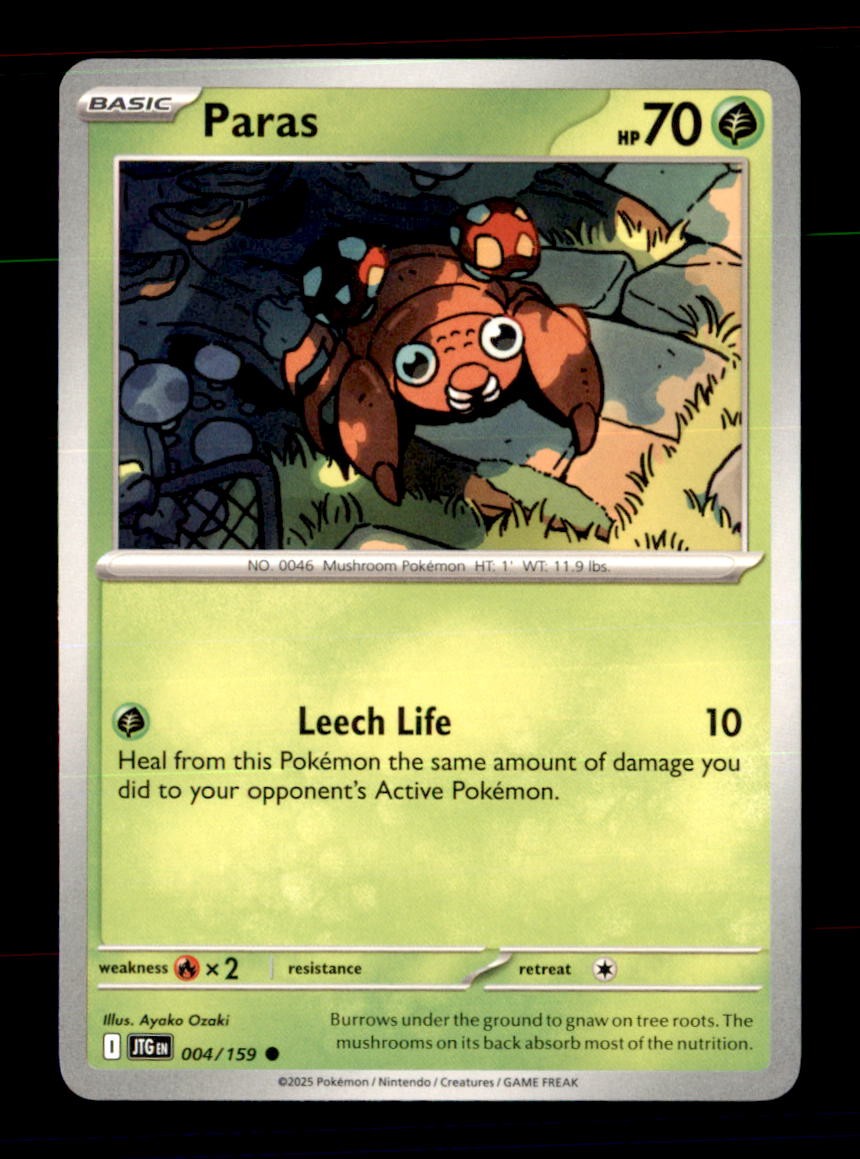 Paras 004/159 Common Journey Together Pokemon Near Mint