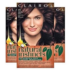 Clairol Natural Instincts Burgundy Black 2RV 38 Hair Color Dye Ammonia Free 3PK
