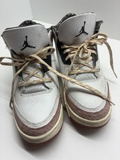Girls Jordan Sneakers White Pink Floral Size 2 Youth