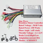 E-bicycle brushless motor controller Sine wave three-mode 36V/48V 350W 18A 6MOSF
