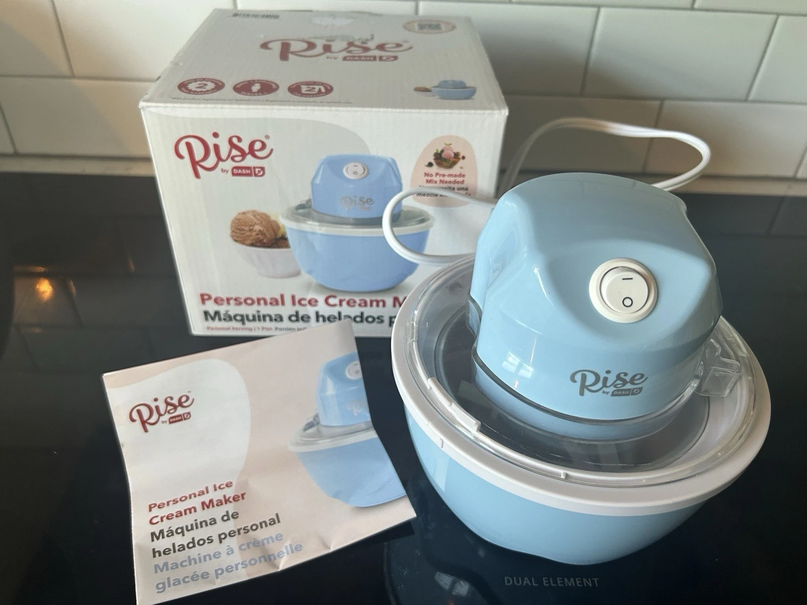 Rise By Dash Personal Electric Ice Cream Maker Machine Blue 1 Pint Blue