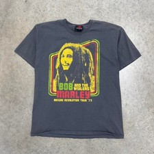 Vintage Y2K Bob Marley  The Wailers T-shirt Revolution Tour Gray Mens Large