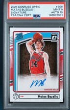 Matas Buzelis Panini 2024-25 Donruss Optic #306 Signature RC Auto PSA 10