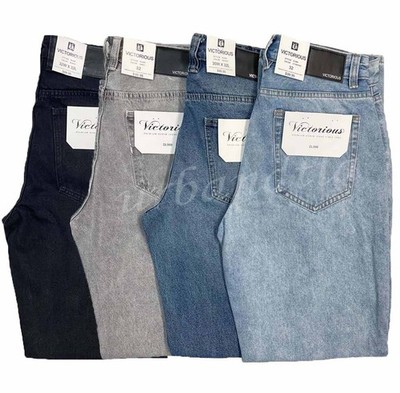 Men's Baggy Jeans Loose Fit Wide Leg Denim Pants Size 28-42 DL999