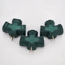 3 Heavy-Duty Grounded Triple Tap Adapter 3-Way Wall Plug Splitter Outlet Power