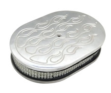 12 Aluminum Oval Flame Air Cleaner With Element Polished E40035