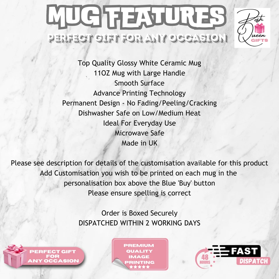 Personalised Coffee Mug Black Marble Cup Gift for Her Him Gift for Him and Her - Image 3 of 4