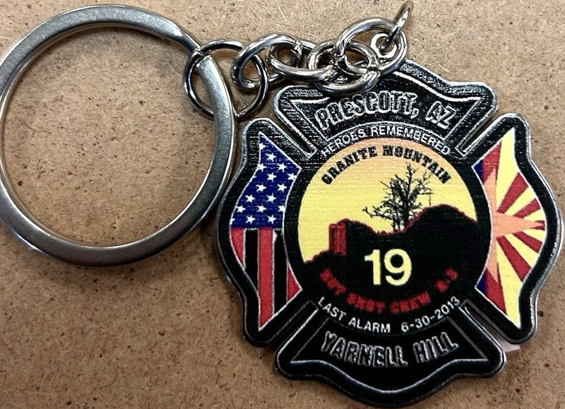 Granite Mountain Hotshots Memorial Keychain Prescott AZ Yarnell Hill 2013