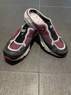 Breast Cancer 801 New Balance Women s Slip On Shoes Slides Black Pink Size 8