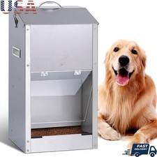 Stainless Steel Automatic Gravity Pet Feeder Dogs Indoor Outdoor Large Capacity
