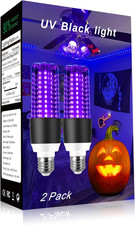 15W LED Black Light Bulb 120V E26 Base UV 395-400Nm UVA Level 2 Pack Black Whi