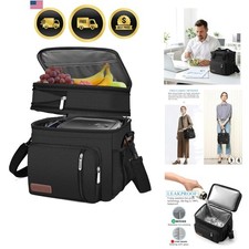 Lunch Bag  Lunch Box for Men Women, Double Deck Leakproof Insulated Soft Lar...