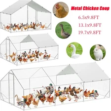 Heavy-Duty Metal Chicken Coop with Waterproof Roof & Predator-Proof Wire Mesh