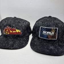 World Industries Lot of 2 Trucker Hats Snapback Flame Boy Skateboard Grunge Y2k
