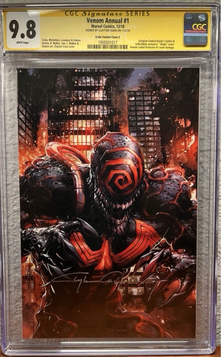 Venom #1 Annual CGC 9.8 Signed Clayton Crain Virgin Variant
