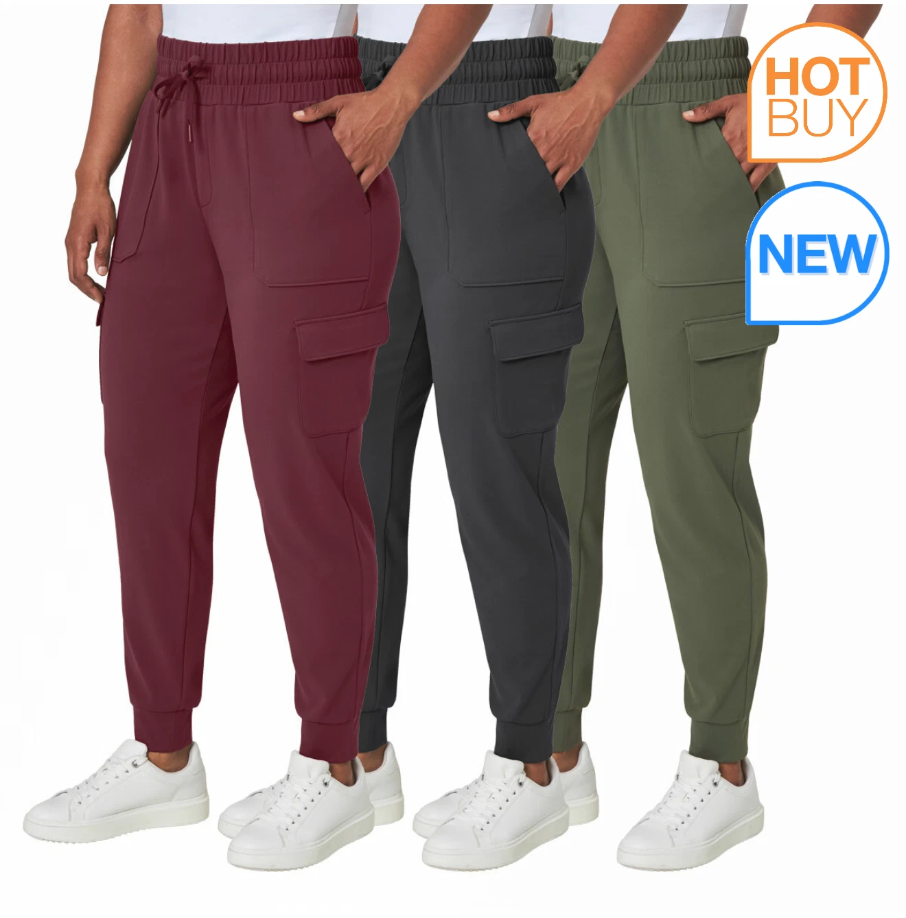 Mondetta Ladies Cargo Joggers Cuffed – Soft Stretch Comfort Fit Everyday Trouser
Opens in a new wind