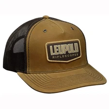 Leupold 185039 Riflescopes Waxed Canvas Trucker Hat Whiskey / Brown Cap Stitched