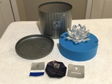 SWAROVSKI Water Lily Candle Holder. Retired. A7600 NR 123. No Chips Or Cracks.