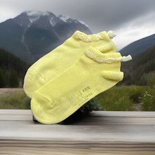 VTG Socks 80's Golf Lake Le Ann Michigan GC Acrylic Sport USA Yellow 8" Low Cut