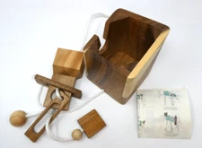 Wooden Wine Puzzle Don't Break The Bottle Gift Brain Teaser Open Box Instruction