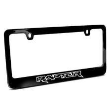 Ford Raptor Outline Black Metal License Plate Frame Ford Raptor Outline Black Metal License Plate Frame