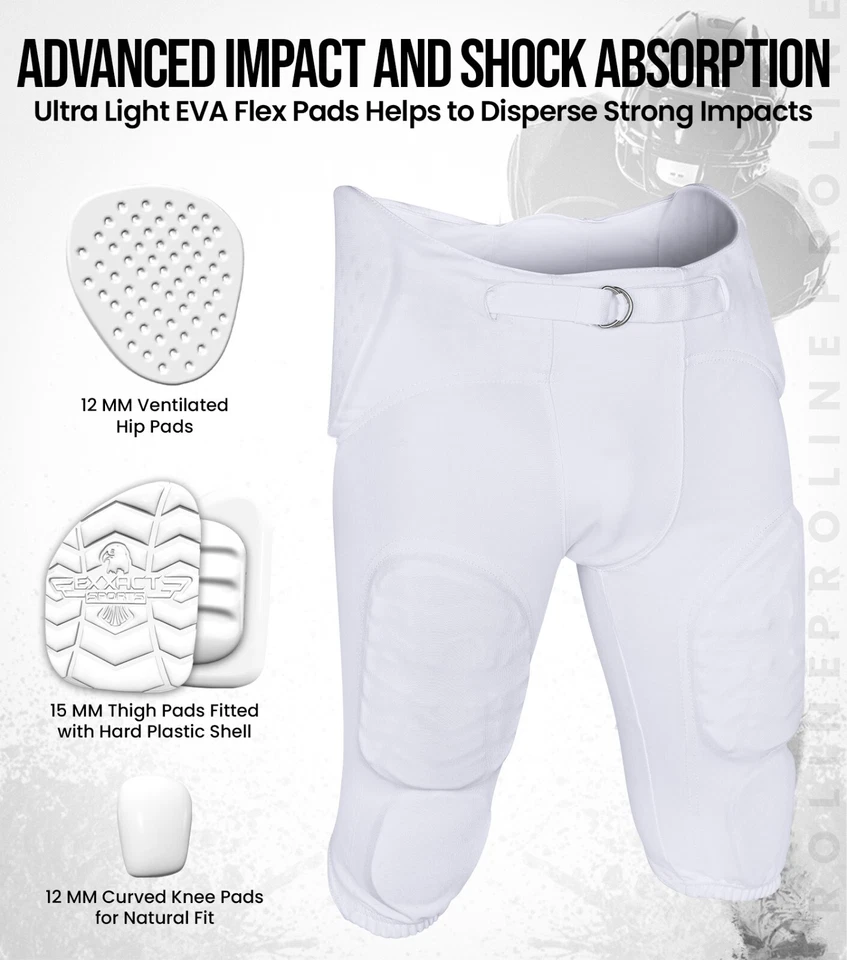 Exxact Sports Proline Youth Integrated Football Pants with 7 Flex Pads - Image 4 of 4