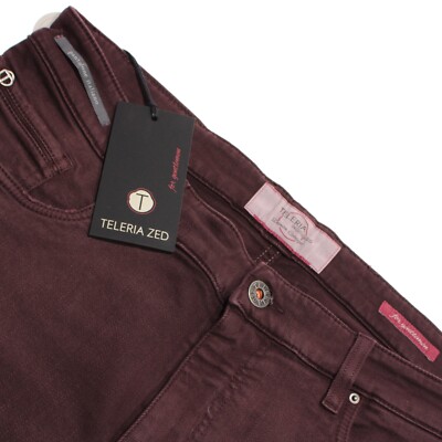 Teleria Zed NWT 5 Pocket Jean Cut Pants Size 36 US In Purple Cotton Blend