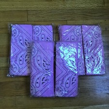NEW 36 Paisley Bandana Head Wrap Scarf 100  Cotton Pink USA SALLER 2.50/PC