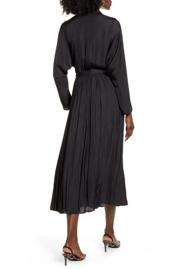 topshop satin pleated shirt dress Topshop Satin Pleat Shirt Dress Women Pastel pink Long Dress Polyester