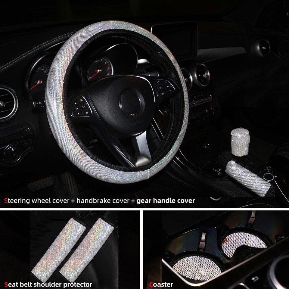 Steering Wheel Cover Brand New Bling Handbrake Gear Cover Shoulder Pad