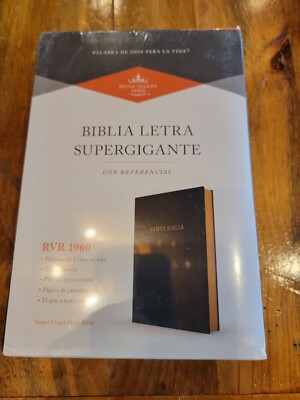 Biblia Letra Súper Gigante,RVR 1960, Imitación Piel Negro Con índice 