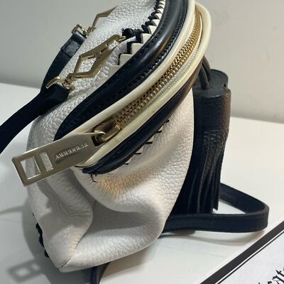 Authentic BURBERRY PRORSUM tassel Crescent leather Crossbody bag w