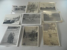 10F4 Vintage estate photo lot of 9 photos 1920/50's military uniform house beach