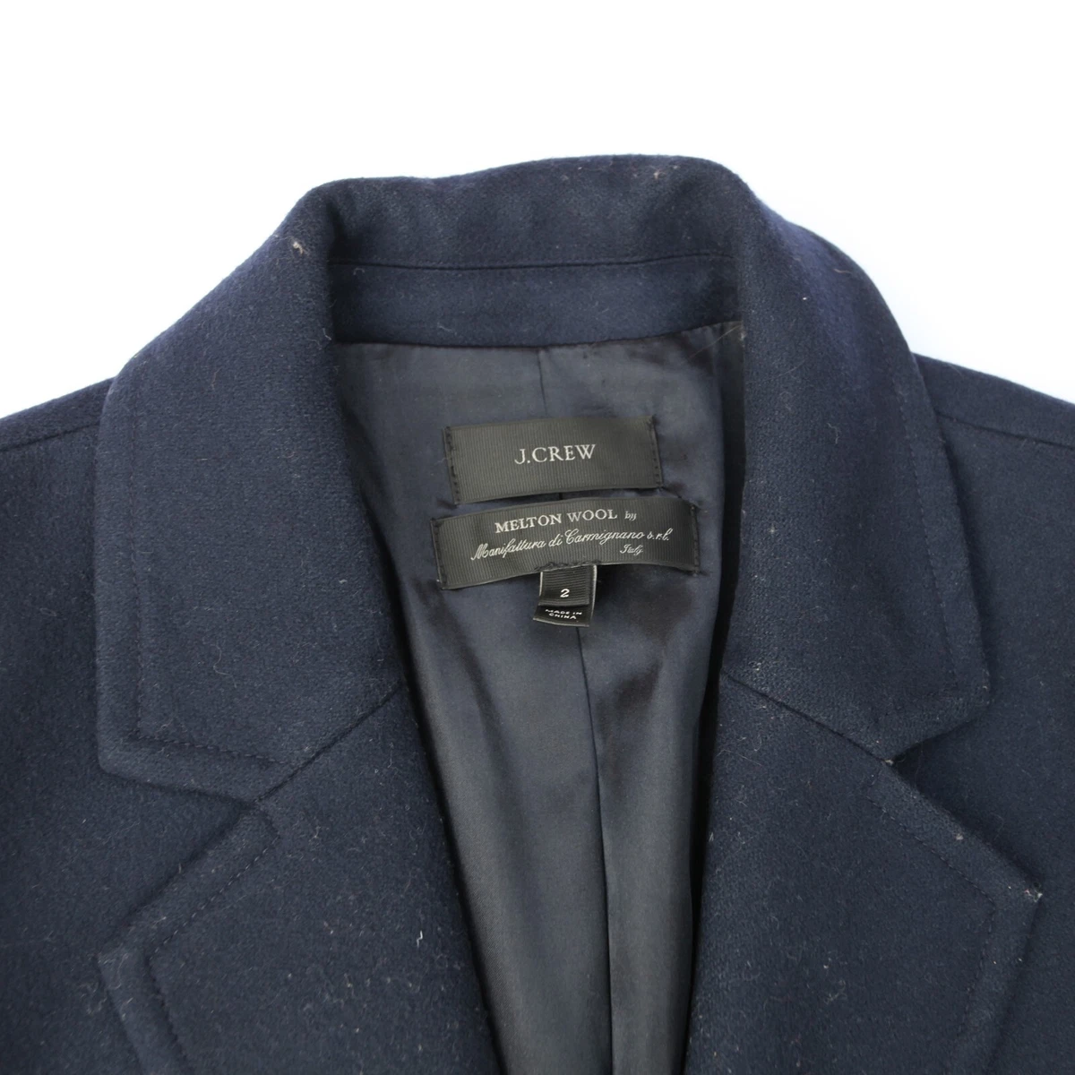 J. Crew Melton Wool Boyfriend Coat By Manifattura Di Carmignano Mill 2 Blue