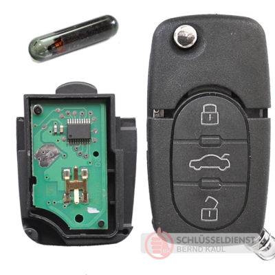 Auto Fernbed. Funk Schlüssel  3Tasten 433,9 MHZ ID48 für Audi A3 A4 A6 S3 S4 S6