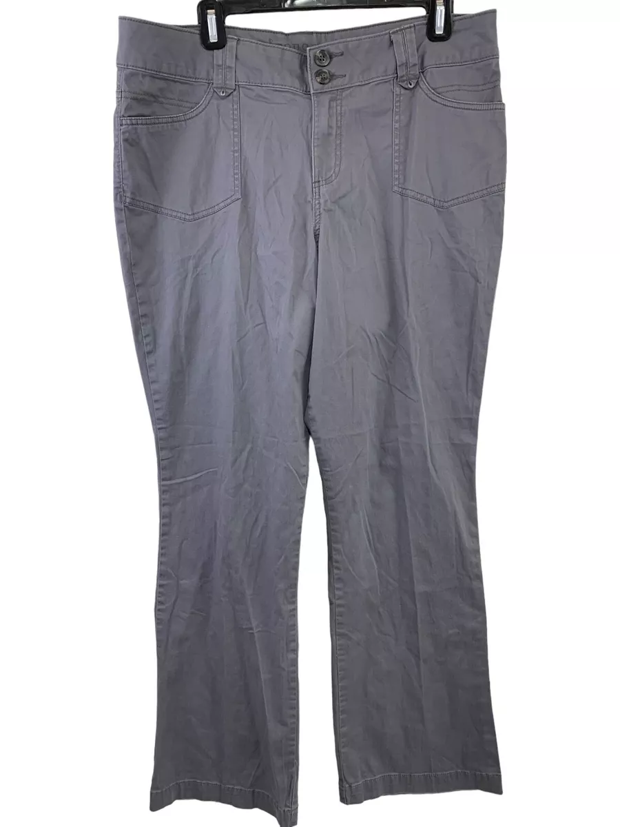 Sonoma 16 Pants Womens Gray Original Boot Cotton Spandex Solid Zip Button  Pocket