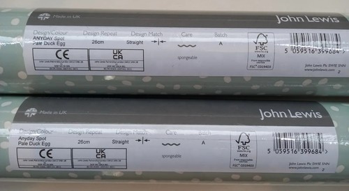 2 Rollen John Lewis Spot Tapete blass Ente Ei Charge A - Bild 3 von 3