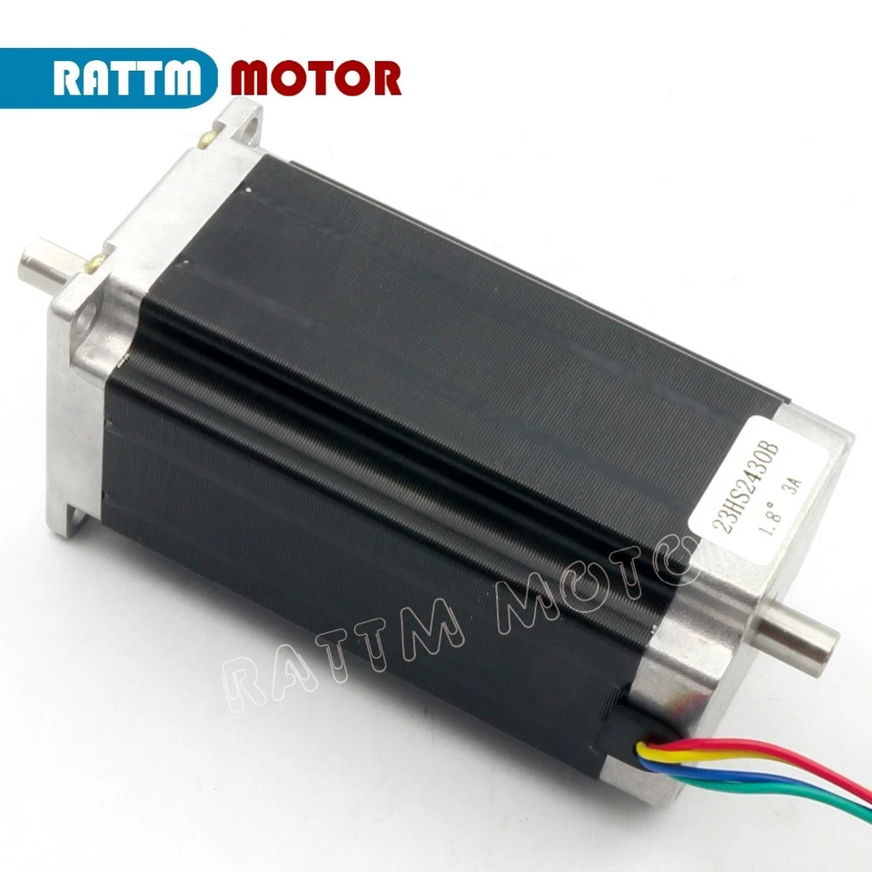 【EU】 4 Axis Nema23 Stepper Motor 425oz-in Dual Shaft+CW5045 Driver 4.5A CNC Kit - Immagine 2 di 4