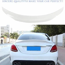 For Benz C-Class 2015-2021 ABS White PSM- Style Rear Trunk Spoiler Wing Flap Bar