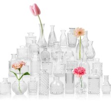 Small Vases 30PCS Mini Vases Glass Flower Vase Small Vases Set Various Sizes.