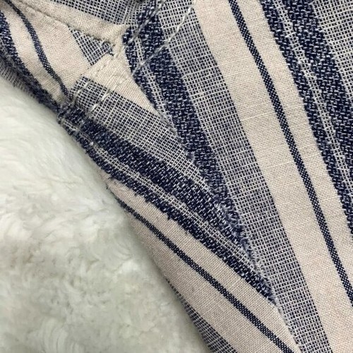 Cali 1850 Women’s Blue White Cotton Linen Blend Casual Striped Pants Size Medium - Picture 11 of 12