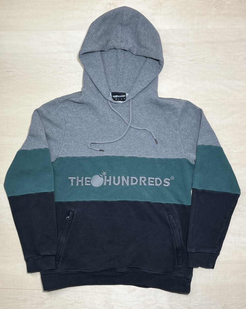 Vintage The Hundreds Colorblock Hoodie Embroidered Logo Zipper