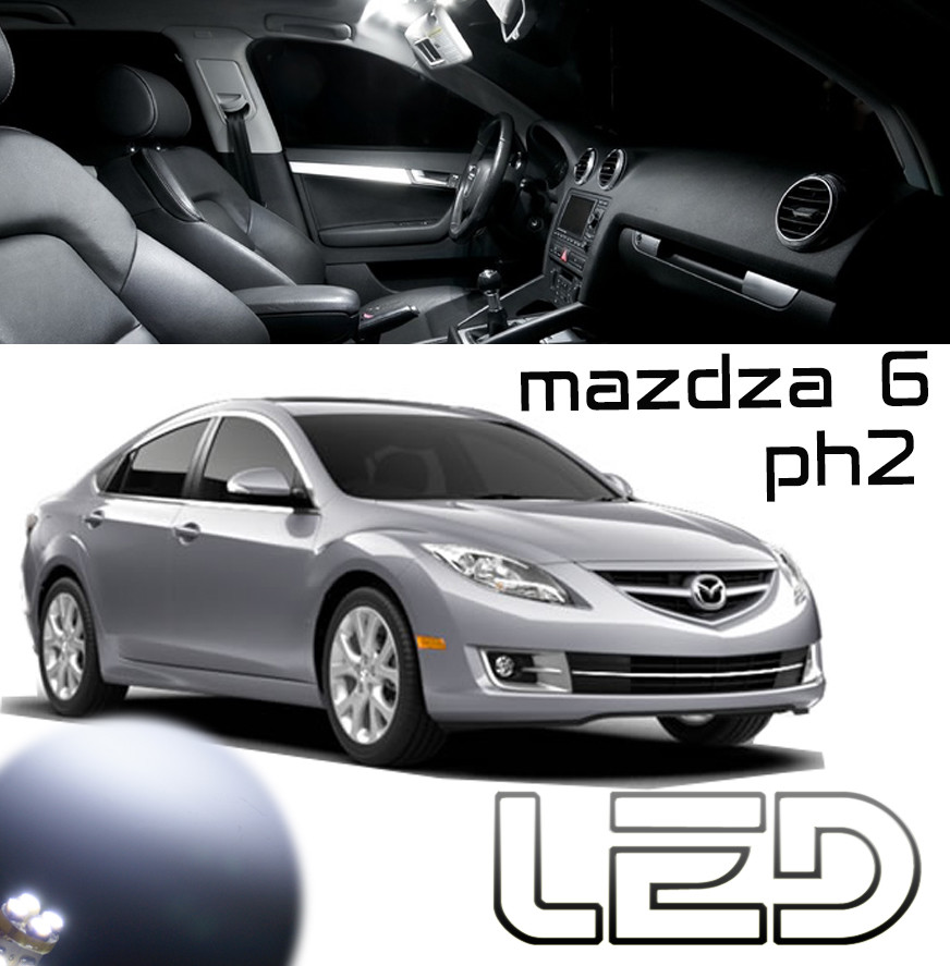 Ampoules LED Mazda 6 GH blanc habitacle plafonnier coffre : kit éclairage intérieur 8 pièces