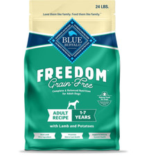 Blue Buffalo Freedom Grain-Free Adult Dry Dog Food, Lamb Potatoes, 24-lb. Bag