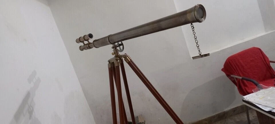 Nautical Marine Telescope With Wooden Tripod Stand Brass Telescope 39'' - Image 4 of 4