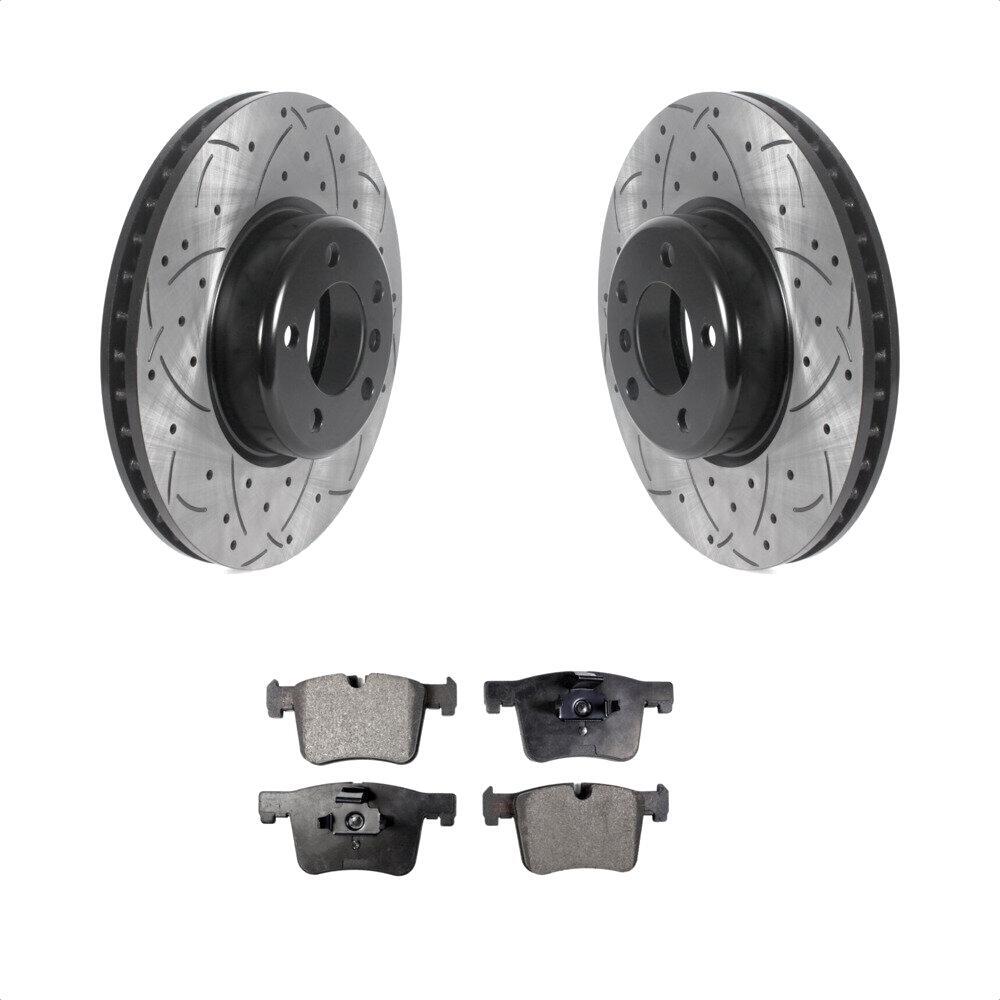For BMW 335i xDrive 435i 328i GT Front Drilled Slot Brake Rotors