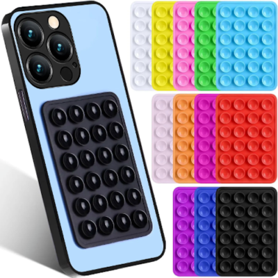 Light Blue Silicone Suction Phone Case Adhesive Mount