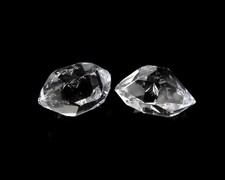 Herkimer Diamant - 2er-Set Herkimer Kristalle Bergkristall Doppelender | 6-8 mm