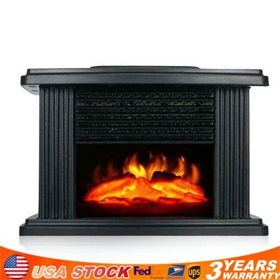 1000W Heating Portable Electric Fireplace Heater 3D Realistic Flame Log Effect