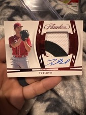 TY FLOYD 2024 FLAWLESS DRAFT PATCH AUTOGRAPH RED HOLO AUTO 01/20